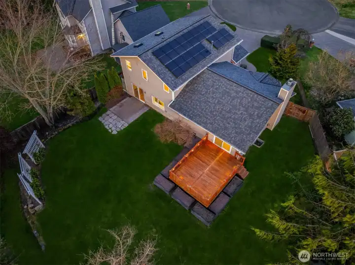 A look at the large, mostly flat back yard.