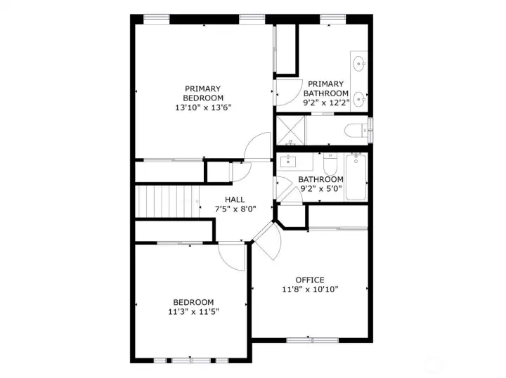 Sizes and dimensions are approximate. Actual may vary.