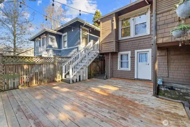 Gorgeous back deck with lots of space