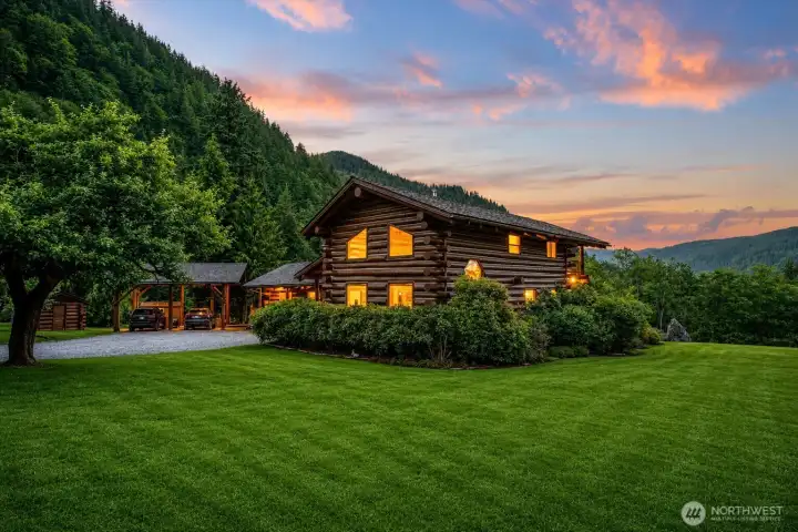 Enjoy yard games, gatherings, and endless outdoor fun across the level and usable acreage surrounded by lush mountains