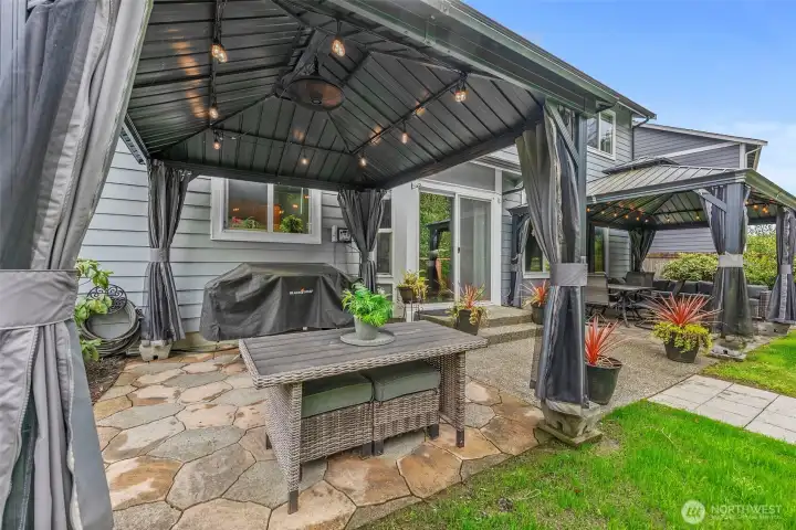two gazebos that convey