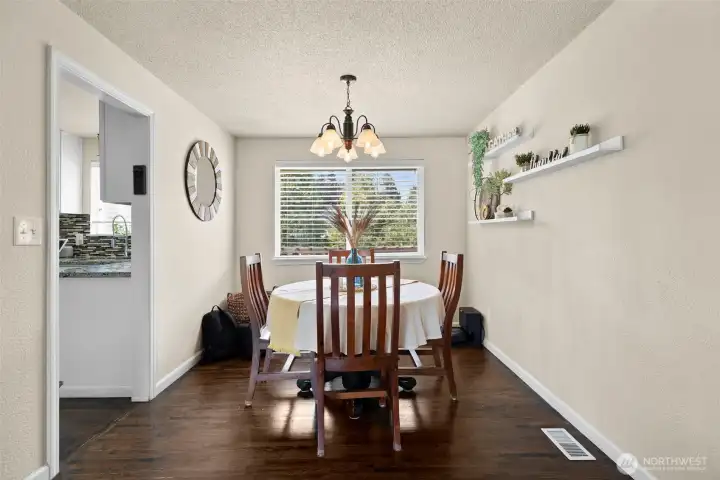 Share a good meal in the dining room or create a flex space to fit your needs