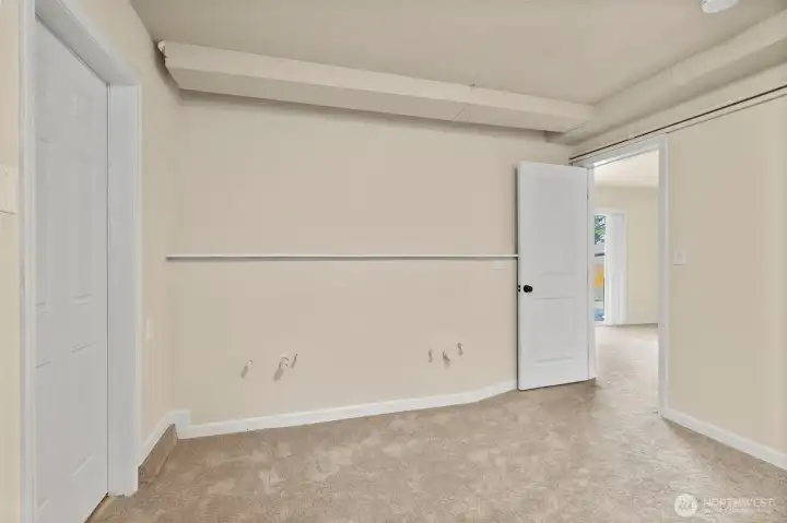 The room is plumbed for added options on how you may use the space
