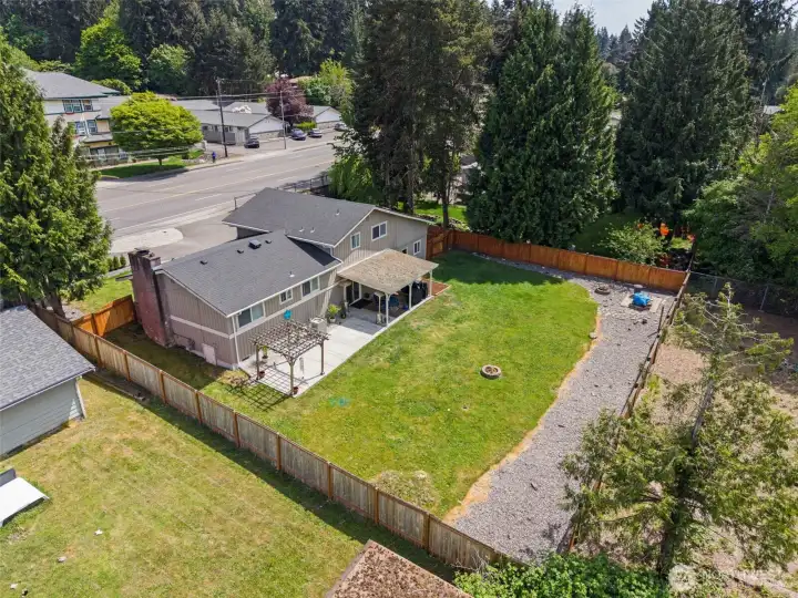 The back yard is already a great space for outdoor living & play and still has room to create your ideal oasis
