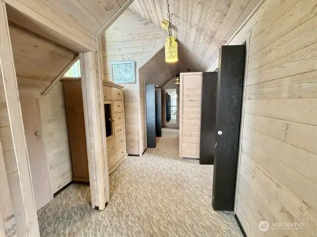 Roomy with natural light.  The loft/bedroom up stairs is a comfortable and well planned space.- Easily sleep 8 in this home.