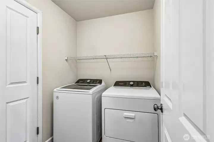 Laundry room connects to garage