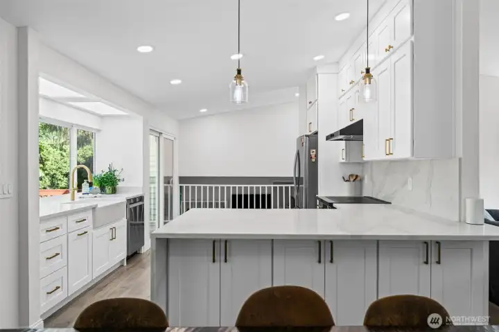 Kitchen with eat in space