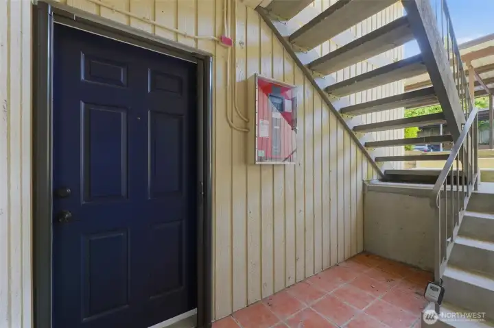 Just a few stairs down to your front door!