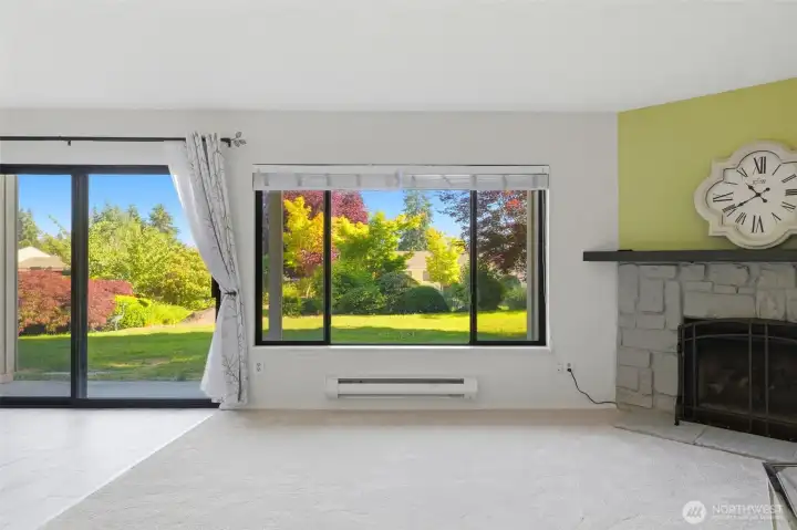 Living room that looks towards the gardens