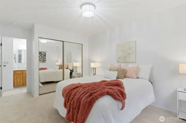 Primary bedroom with access to bathroom!
