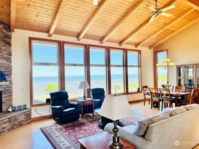 Light and bright living room with amazing Bay Views!