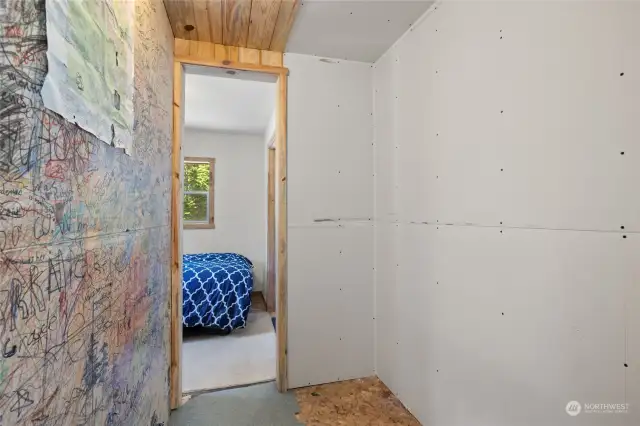 Hallway is a great pantry/storage area.