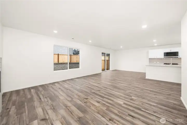 Open Concept living/dining/kitchen