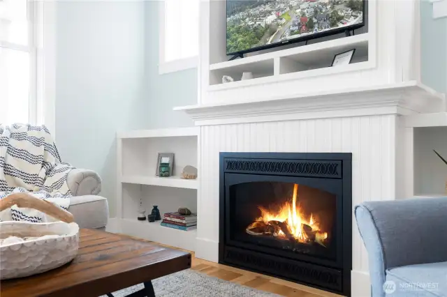 Gas Fireplace with Built-Ins