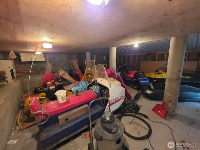Basement has plenty of room to store your toys!