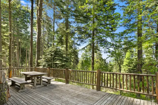 Main floor has an expansive deck to enjoy the outdoors.