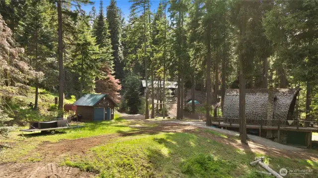 Large flat lot to enjoy. Or have extra room for friends with campers and motorhomes.