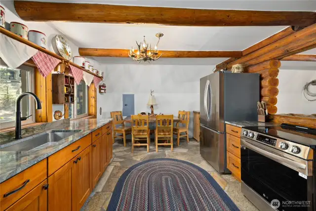 Custom counter tops and cabinets make this cabin elegent.