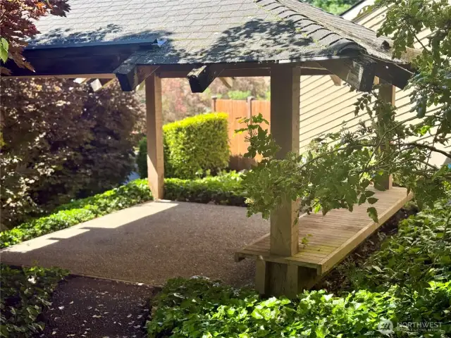 Community gazebo only steps from the front door.