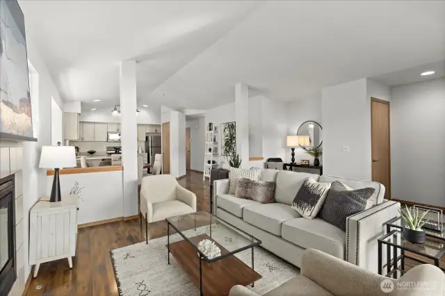 Open concept home is very light and bright.