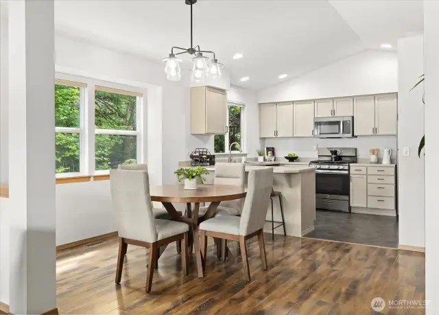 Laminate Flooring throughout main living area and bedrooms.