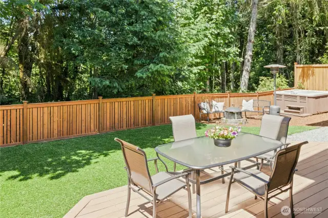 Deck off of the back of the house.