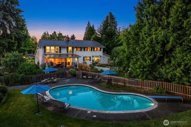 Sip lemonade by the pool or from the porch, very private setting!