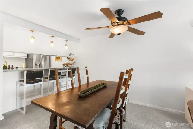 Dining area and kitchen eating space.