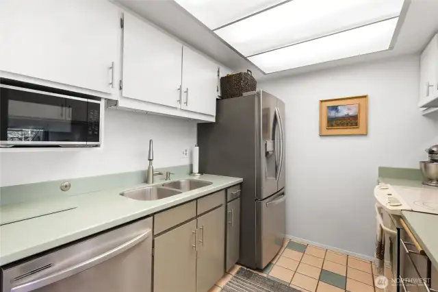 Newer Stainless Steel appliances.  microwave, dishwasher and refrigerator.