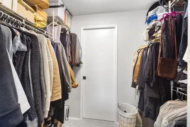 Primary walk-in closet.
