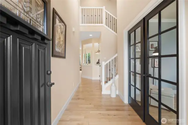 Beautiful entryway showcasing soaring ceilings and a grand first impression.