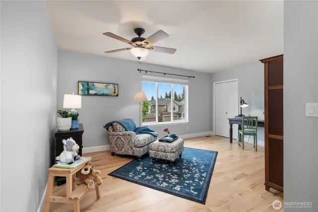 This spacious second bedroom boasts large double closets and feels like a second primary suite! Versatile enough to serve as a family room, office, or all three!