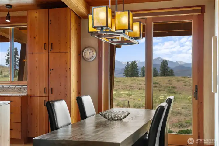 Dine with views of the Sawtooth Mountains.