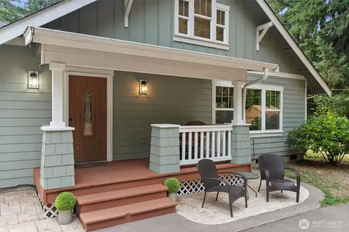 Country front porch welcomes you in.