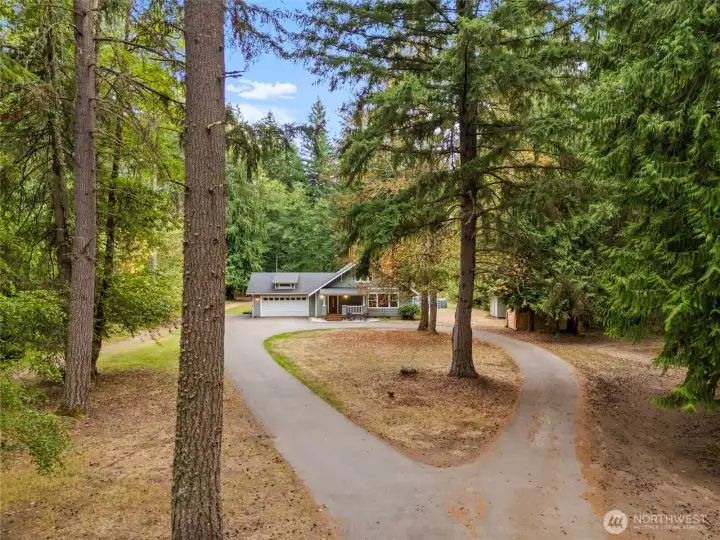 circular driveway.