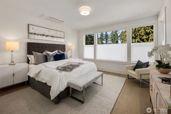 Primary Bedroom. Oversized Windows.