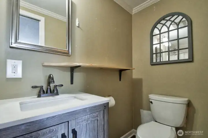 3/4 bath in the primary suite.