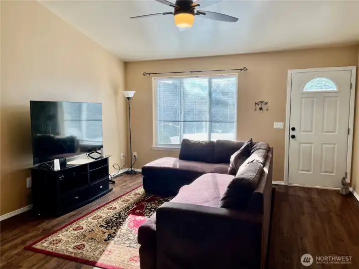 Living room with ceiling fan
