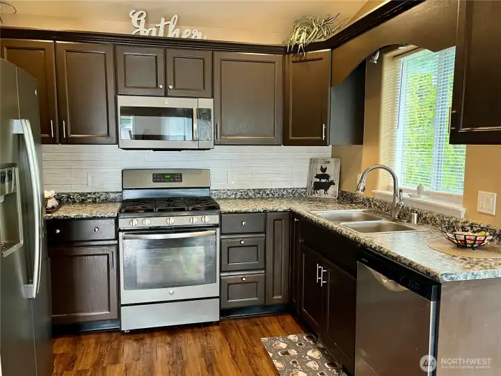Updated kitchen with Stainless steel appliances