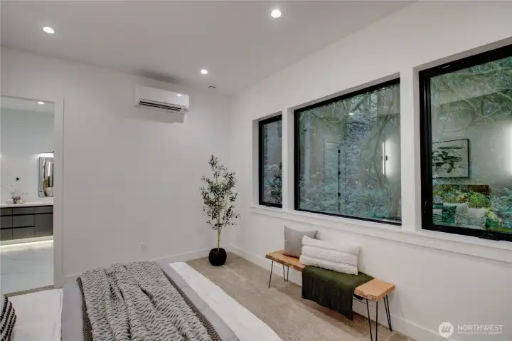 The Primary Bedroom looks out on the foot hills of Lookout Mountain.