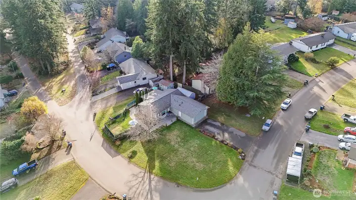 A nice aerial of this wonderful home.