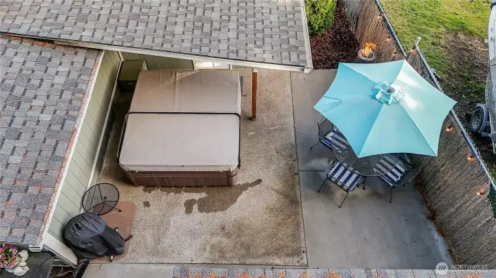 The overhead shot of the best courtyard in Kitsap County.