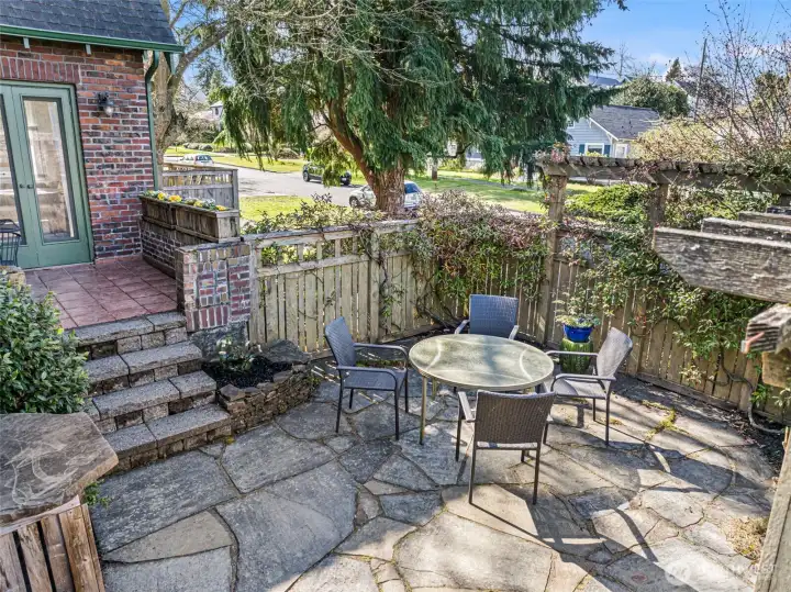 This blue stone patio will be a key reason for enjoying warmer months.