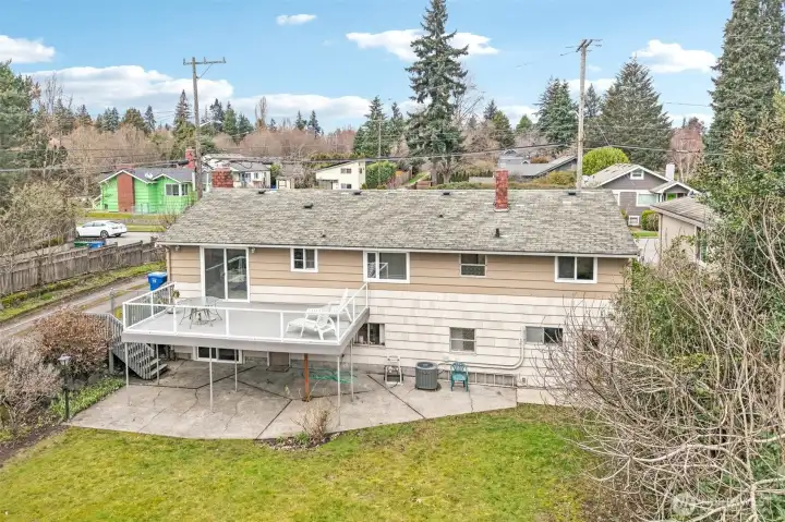 Private fully fenced backyard with mature landscaping.