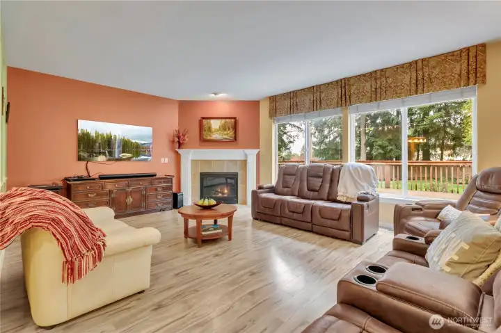 Family Room with Gas Fireplace.