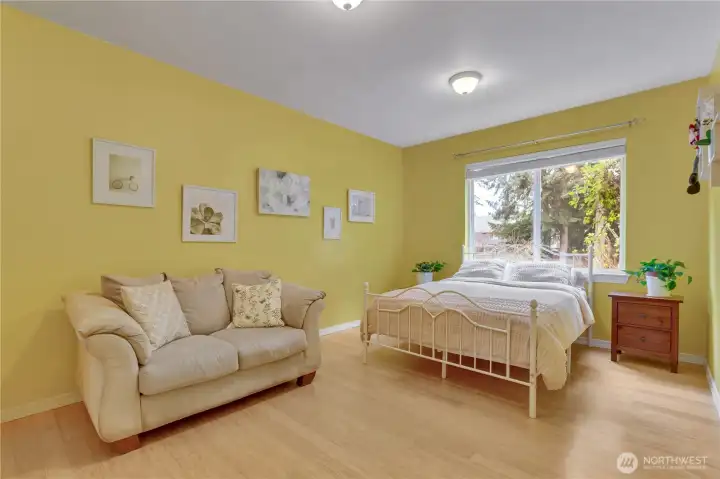 Main floor bedroom perfect for multigenerational living.