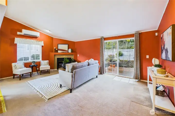 Family room with slider to the back deck.