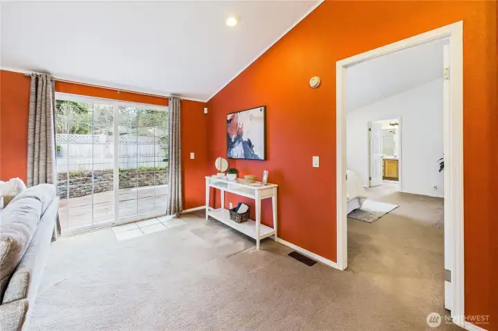 Door to the primary suite on the right