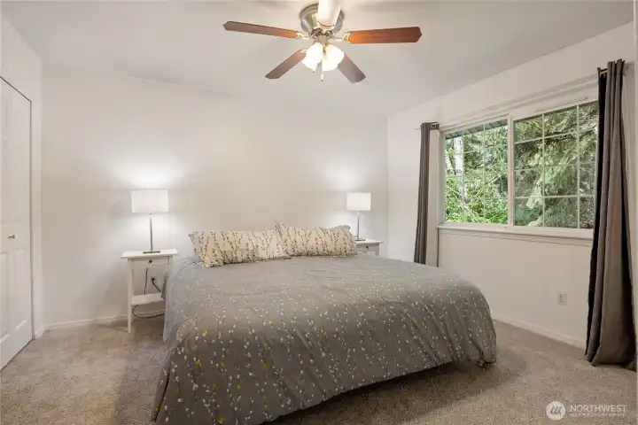 Primary bedroom with double closets