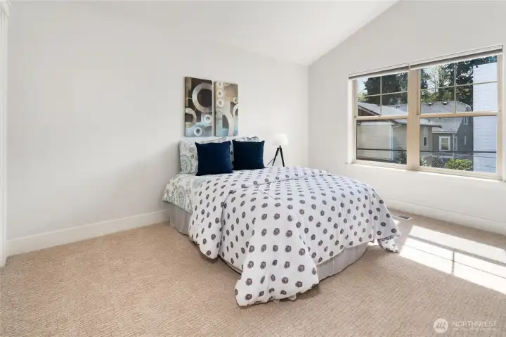 Upstairs 2nd Bedroom with Vaulted Ceilings